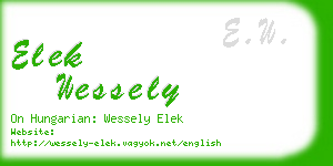 elek wessely business card